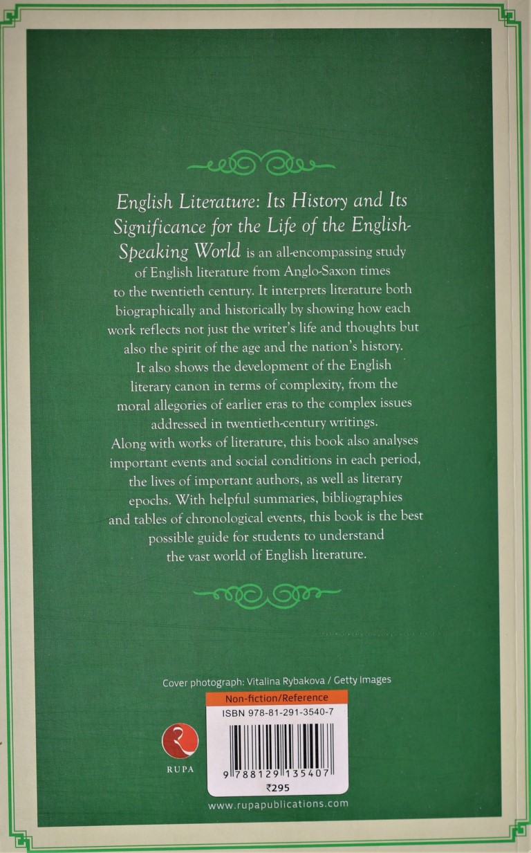 English Literature: Its History And Its Significance For The Life Of The Englishspeaking World